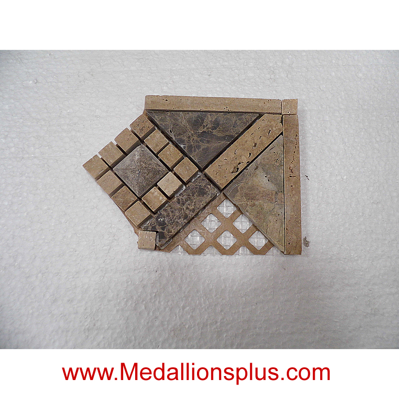 3D Dark Emperador Honed Corner- Tile Border 4" x 12"